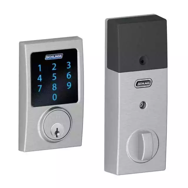 SCHLAGE Connect Smart Deadbolt Touch/Key Century Satin Chrome BE469ZP CEN 626