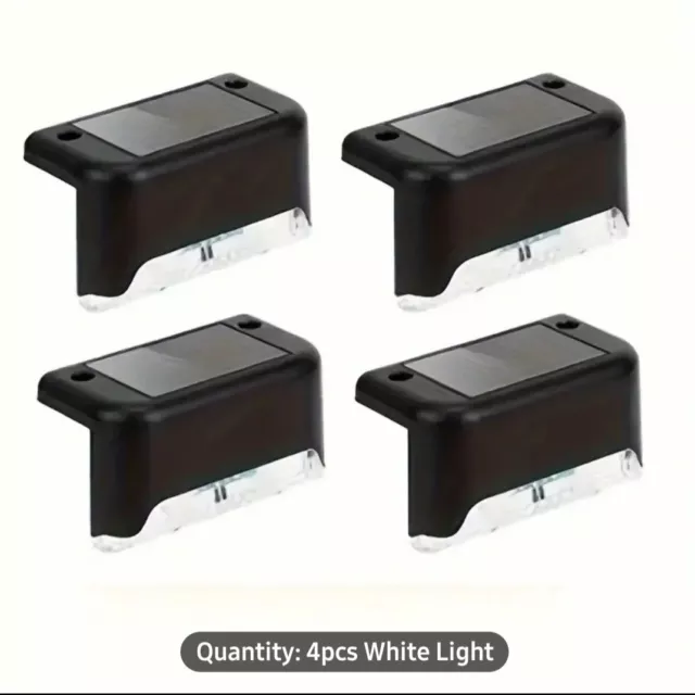 Solar LED Stairs Lights Outdoor Garden Deck Steps Waterproof Fence Lamps 4 Pcs