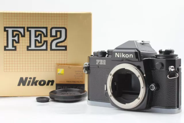 [MINT in BOX] Nikon FE2 35mm SLR Black Film Camera Titanium Shutter Japan