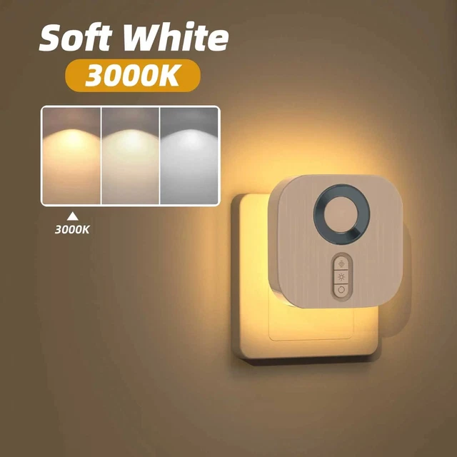 3 Rgb Led Sensor LED NIGHT LIGHT Motion Sensor RGB Plug In Wall Lamp Bedroom Hallway ...