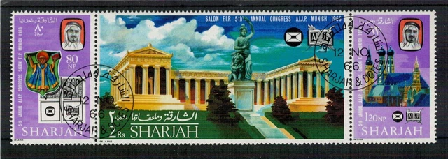 Sharjah: Nr. 265-267 gestempelt / Philatelie München 1966
