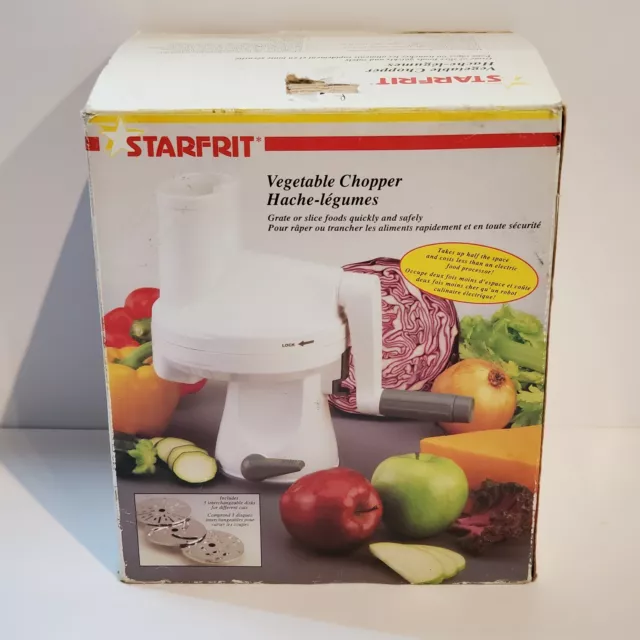 Starfrit Vegetable Chopper Grate or Slice Foods 4 disks Complete w/ Box