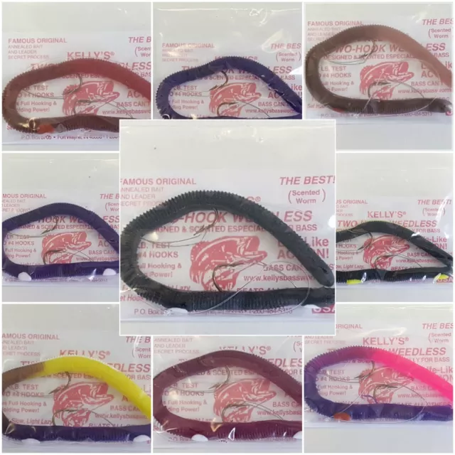 CREME 178-3 WEEDLESS Night Crawler Rig Worms 6 Color Purple White Tail  $6.92 - PicClick