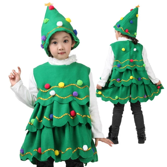 Set Cosplay Per Bambini Albero Di Natale Abiti Decorativi Girocollo Festivo