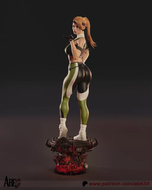 Figura accion  SONYA BLADE MORTAL KOMBAT    1 /6 32 CM   3d sin MONTAR ni PINTAR