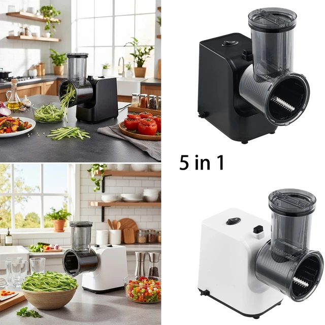 ELECTRIC SALAD MAKER 5in1 Slicer Fruit Cutter Vegetable Grater Chopper ...