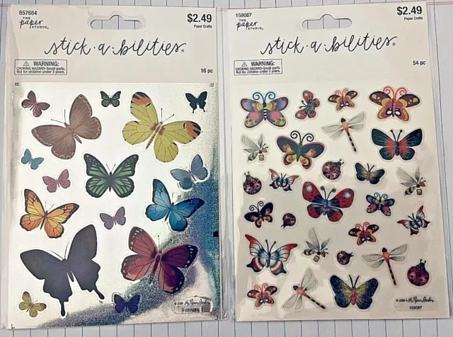 THE PAPER STUDIO Stickabilities BUTTERFLY Themed Stickers~U Choose! Quick  Ship $1.99 - PicClick