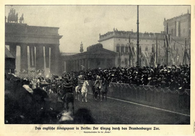 Das englische Königspaar in Berlin Der Einzug durch das Bran...Bilddokument 1909