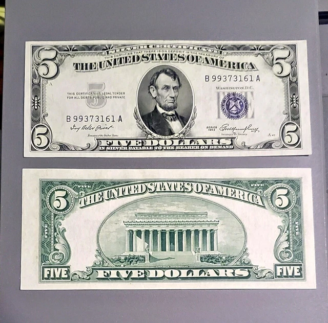 1953 $5 Silver Certificate ~ Gem Crisp Uncirculated