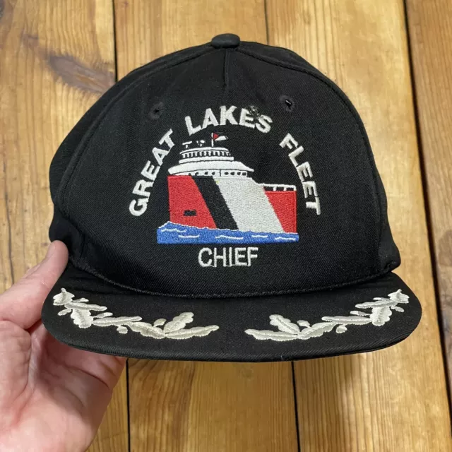 Vintage USA Made Great Lakes Fleet Chief 80s Snapback Cap Trucker Hat