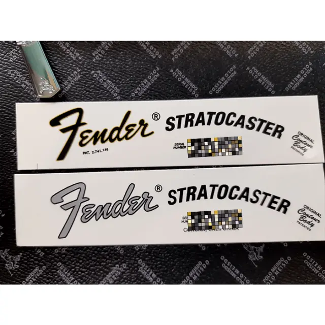 2Pcs Fender ST Waterslide Transfer Guitar Neck Head Headstock Decal Logo Sticker