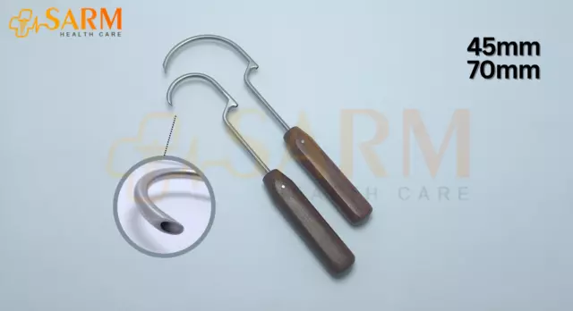 Wire Passer 45mm and 70mm Fiber Handle Set of 2 Pcs Orthopedic Instruments