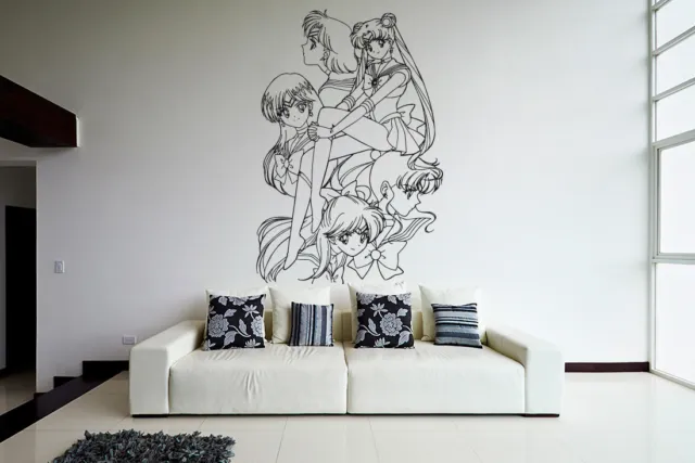 Wall Vinyl Sticker Decal Anime Manga Sailor Moon Girl VY188