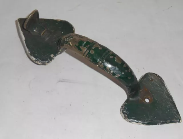 Antique cast iron Door handle with thumb latch Spade Ends 10 Inch long Large