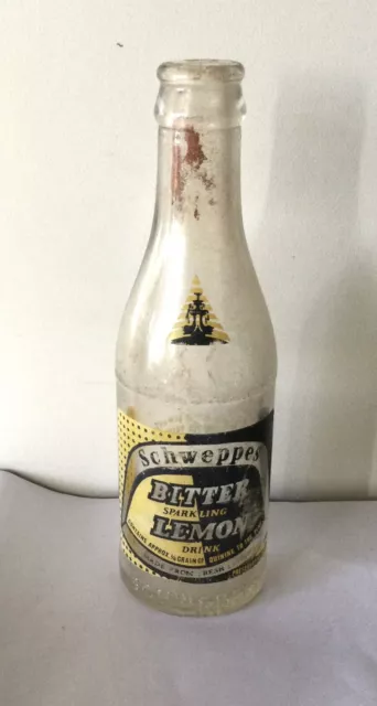 old vintage glass bottle cooldrink soft cool drink soda Schweppes Bitter Lemon