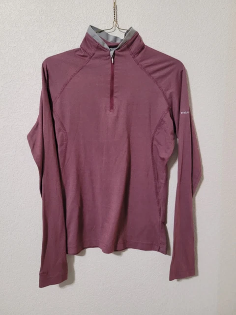 Columbia Womens Titanium Jacket Size S red Long Sleeve 1/4 Zip Pullover S29