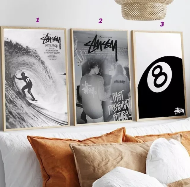 stussy poster  Surf poster, Poster prints, Graphic poster