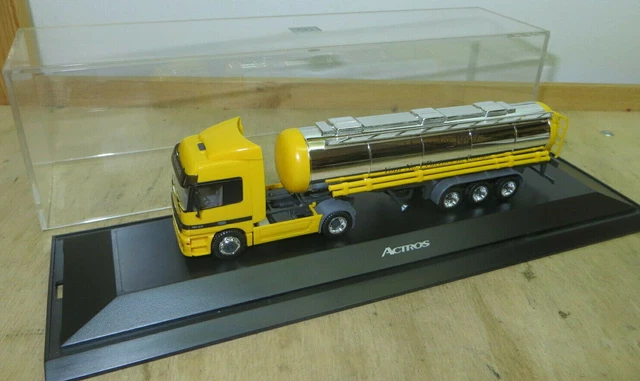 Herpa Mercedes Actros 1843 + Citerne Kieserling, HO 1/87, état Excellent, Jaune