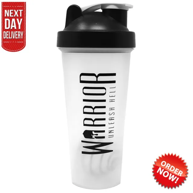 Warrior Supplements 7091 Protein Shaker Bottle 600ml - Mixball Shake Blender.