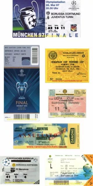 reproduction BORUSSIA DORTMUND 1966-2013 european & super cup final tickets [RMT