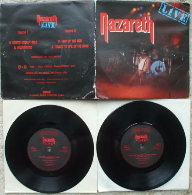 Nazareth - Live - 2 x 45 set - Hair Of The Dog - UK 45 EX- vinyl Gatefold Sleeve