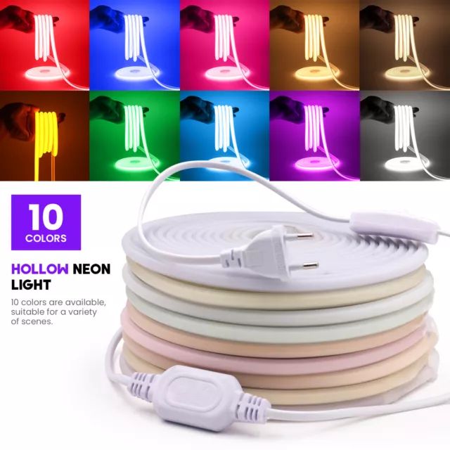 230V COB LED Streifen Stripe Lichtleiste Lichtband Licht AN/AUS Schlauch Außen 2