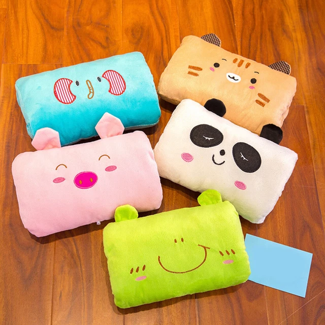 Almohada calentadora de felpa juguete calentador de manos juguete de felpa rosa