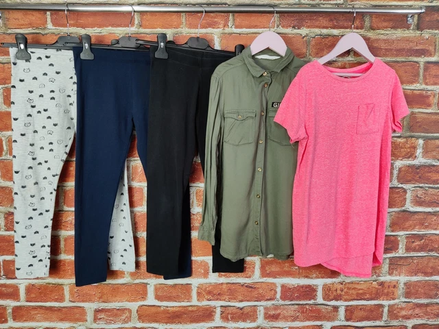Girls Bundle Age 8-9 Years Next H&M Leggings Khaki Shirt Top T-Shirt Kids 134Cm