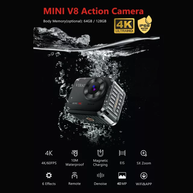 4K 60PFS Ultra HD Wifi Sports Action Camera Waterproof IP68 W/ Remote Control