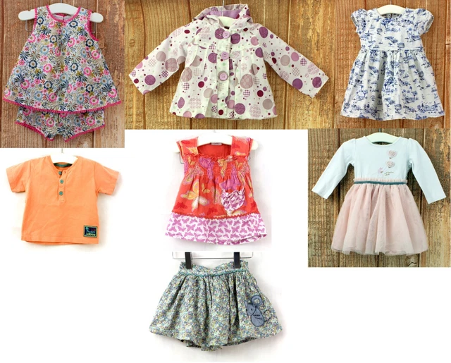 Baby Girl's 9-12 Months Summer Clothes Bundle Playsuit Dresses Skirt Tops Coat