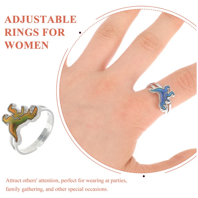 KIDS RING ADJUSTABLE Mood Rings Dinosaur Color Changing Child £3.88
