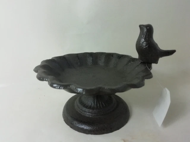 mini Vogeltränke Vogelbad Gusseisen Deko Garten Vogel Figur Tränke Futterstelle