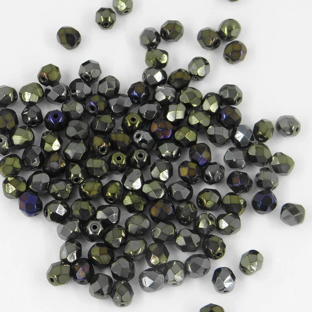 F6 M1 *** 30 perles à facettes verre de Bohême 6MM MULTICOLORE