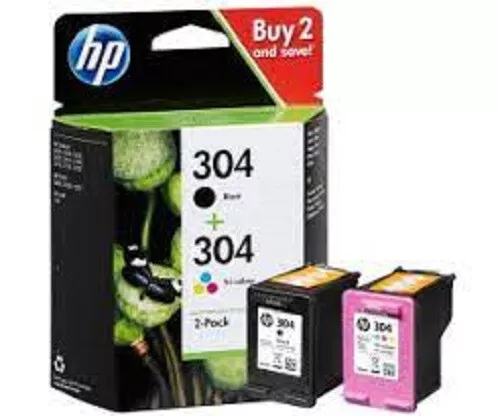 MULTIPACK- ORIGINALE HP 304- NERO + 304 COLORE 2 CARTUCCE 3jb05ae