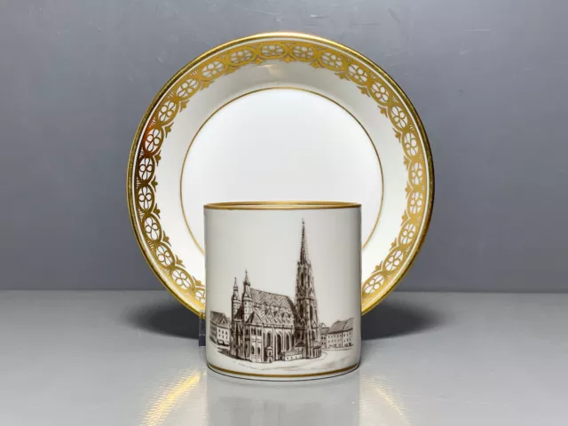 Augarten Wien Gedeck Mokka Tasse UT Stephansdom Wien Golddekor Gold 1.Wahl