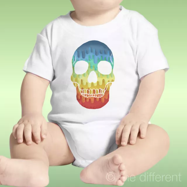Body Neonato Unisex Teschio Skull Multicolor  Idea Regalo