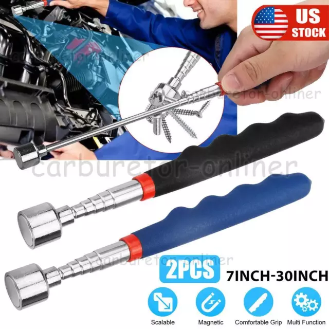 20lbs Telescopic Magnet Pick-up Tool Stainless Steel UP TO 30" LONG Heavy Duty