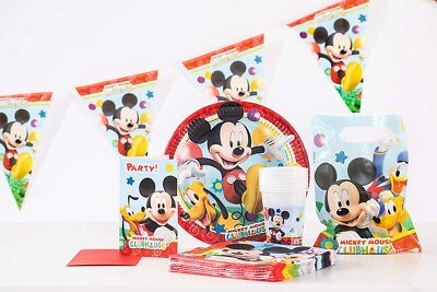 WENTS Set Festa di Compleanno di Topolino 53PCS Kit Party Festa in Tavola Minnie Mouse Club House Disney Minnie Mouse Accessori per Feste per Bambini per 6 Persone 