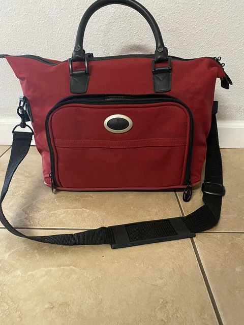 ATLANTIC LUGGAGE BLACK CARRY-ON SHOULDER BAG Business, Travel, Cosmetic Red