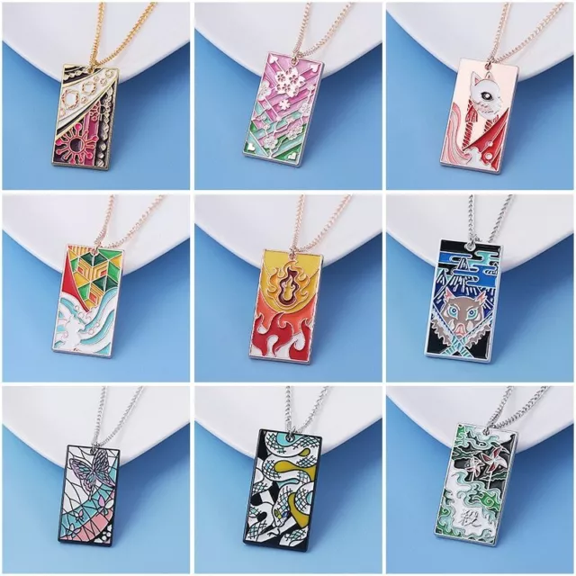 Anime Demon Slayer Pendant Necklace Kimetsu No Yaiba Rengoku Kyoujurou Jewelry