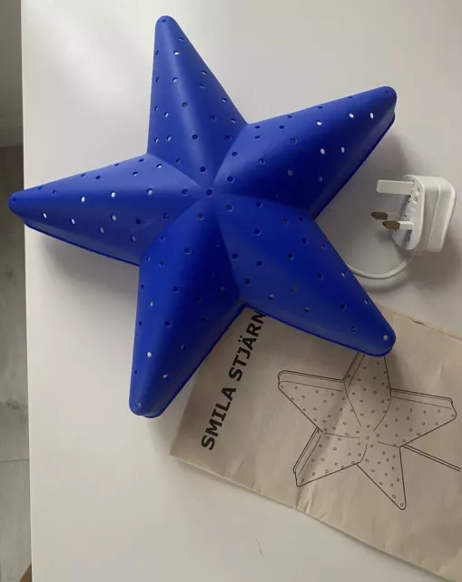 IKEA SMILA STJARNA Blue Star Wall Light Children's Bedroom Nightlight