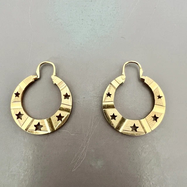 Boucles D'oreilles Vintage – Plaqué Or – Style Art Déco – Fermoir Clips