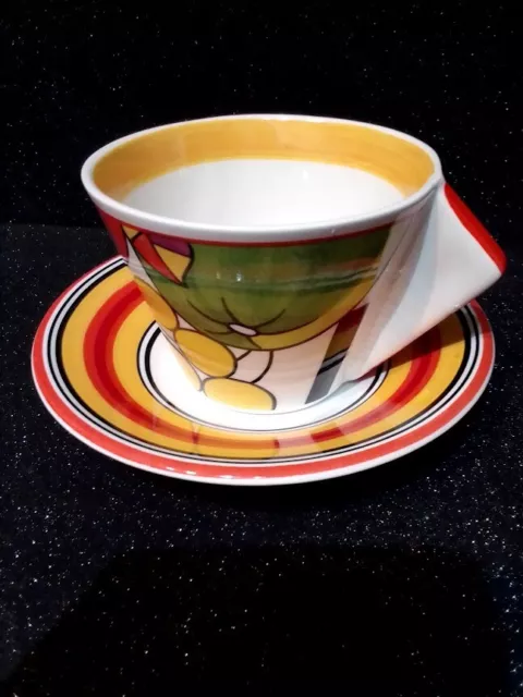 Clarice Cliff Wedgwood Conical "Apples "Cup And Saucer.