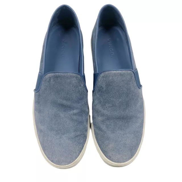Vince Blair Textured Blue Suede Slip on Sneakers Women's Size 7.5
