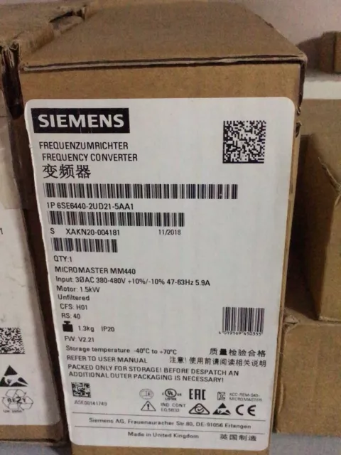 1PC Siemens 6SE6440-2UD21-5AA1 6SE6 440-2UD21-5AA1 New Expedited Shipping