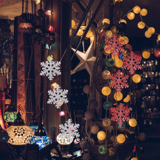 12 Stück Schneeflocke Dekore Weihnachtsdekor Mode Schneeflocke Dekor für Zuhause