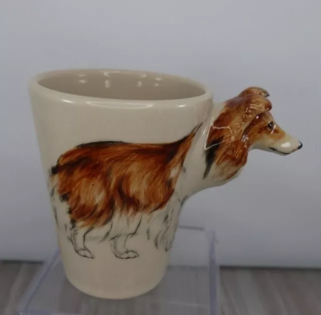 Blue Witch Coffee Mug Cup 3D Shetland Sheepdog Hand Painted