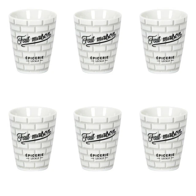 Paris Prix - Lot De 6 Tasses à Café "brooklyn" 7cl Blanc