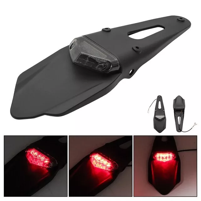 For Yamaha XT250 Motorcycle Enduro 12 LED Fender Brake Rear Tail Light 12V Black