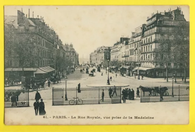 cpa 1900 FRANCE Old Postcard 75 - PARIS Rue Royale vue prise de la Madeleine